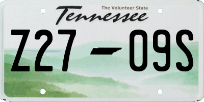 TN license plate Z2709S