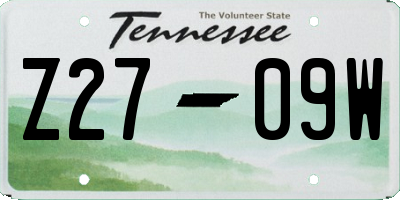 TN license plate Z2709W