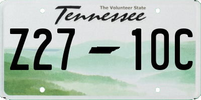 TN license plate Z2710C
