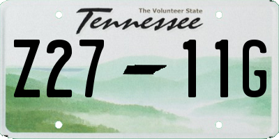 TN license plate Z2711G