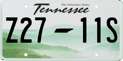 TN license plate Z2711S