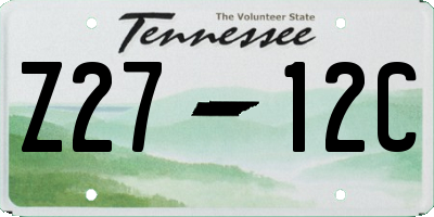 TN license plate Z2712C