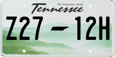 TN license plate Z2712H