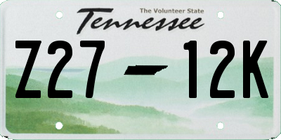 TN license plate Z2712K