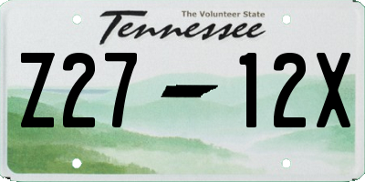 TN license plate Z2712X
