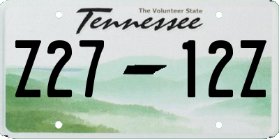 TN license plate Z2712Z
