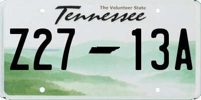 TN license plate Z2713A