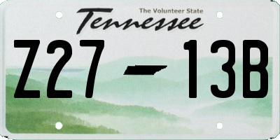 TN license plate Z2713B