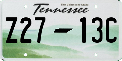 TN license plate Z2713C