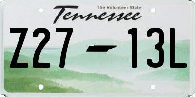 TN license plate Z2713L