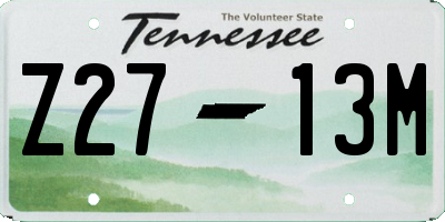 TN license plate Z2713M