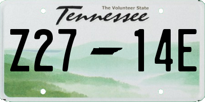 TN license plate Z2714E