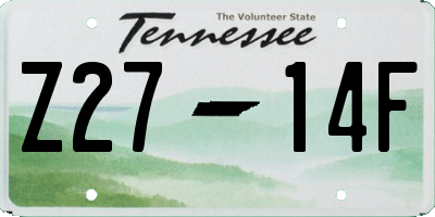 TN license plate Z2714F