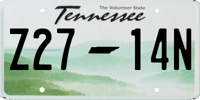 TN license plate Z2714N