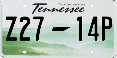 TN license plate Z2714P