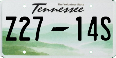 TN license plate Z2714S