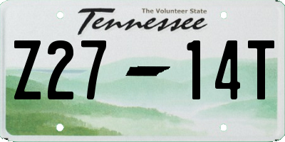 TN license plate Z2714T