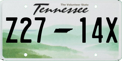 TN license plate Z2714X
