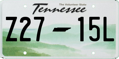 TN license plate Z2715L