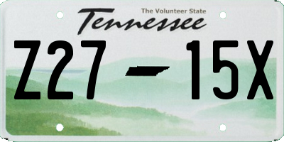 TN license plate Z2715X