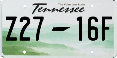 TN license plate Z2716F