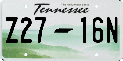 TN license plate Z2716N
