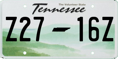 TN license plate Z2716Z