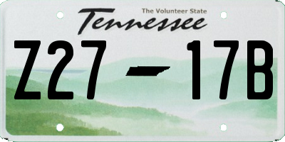 TN license plate Z2717B