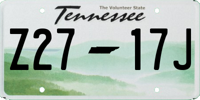 TN license plate Z2717J