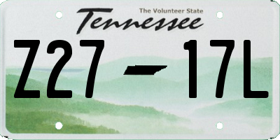 TN license plate Z2717L