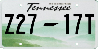 TN license plate Z2717T