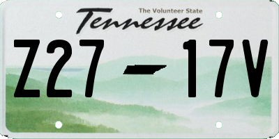 TN license plate Z2717V