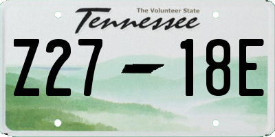TN license plate Z2718E