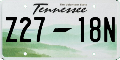 TN license plate Z2718N