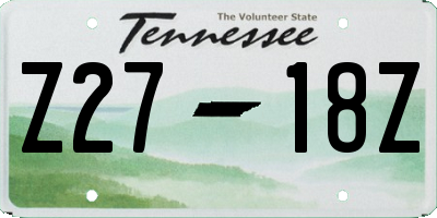 TN license plate Z2718Z