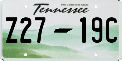 TN license plate Z2719C