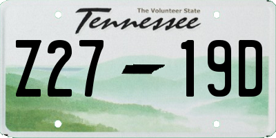 TN license plate Z2719D