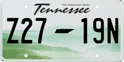 TN license plate Z2719N