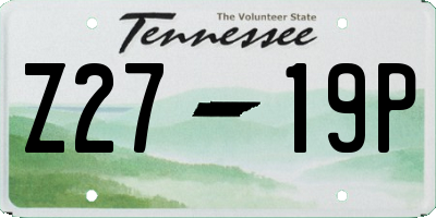 TN license plate Z2719P