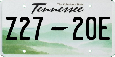 TN license plate Z2720E