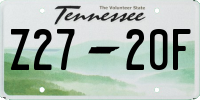 TN license plate Z2720F