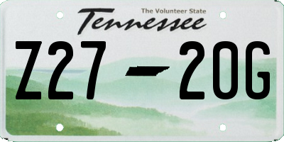 TN license plate Z2720G