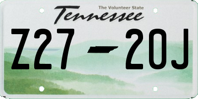 TN license plate Z2720J