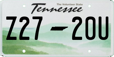 TN license plate Z2720U