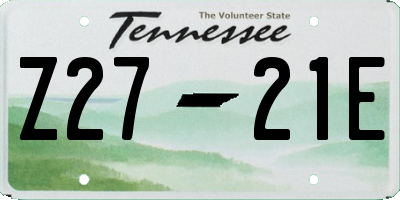 TN license plate Z2721E