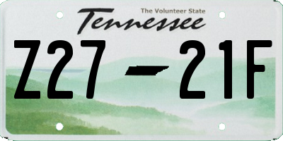 TN license plate Z2721F