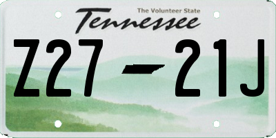 TN license plate Z2721J