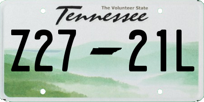 TN license plate Z2721L