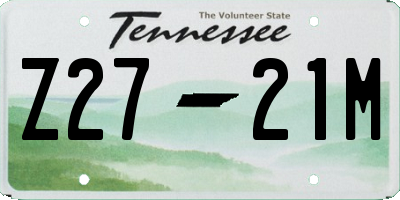 TN license plate Z2721M