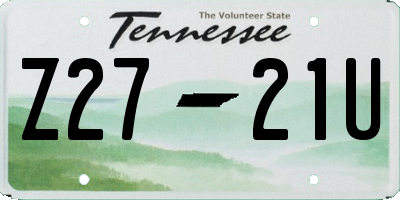 TN license plate Z2721U